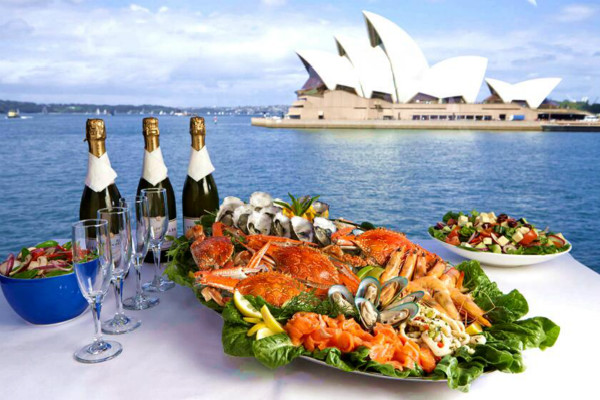 [2327] 悉尼海港海鲜自助午餐游船(海港流动风景+海鲜美食)