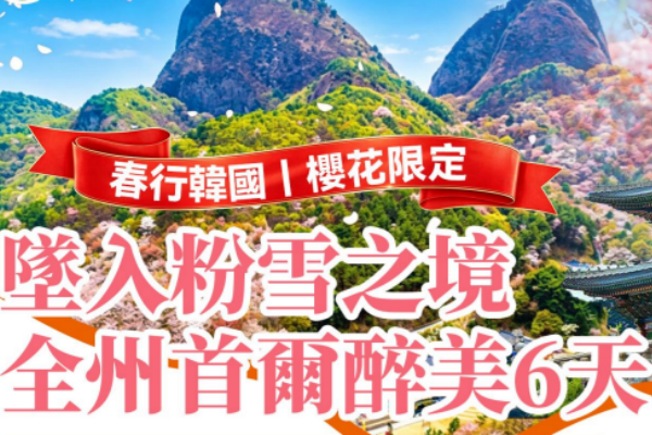 (纯玩团)春行韩国樱花限定坠入粉雪之境全州首尔醉美6天